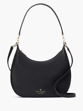 Kate Spade NY Janie Black Pebbled Leather Shoulder Bag Crossbody Purse KE660